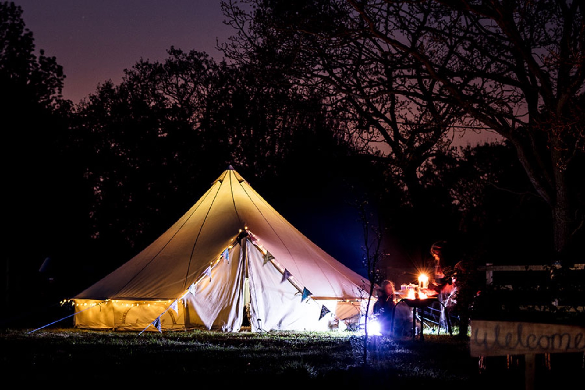 A bell tent at Canal Camping