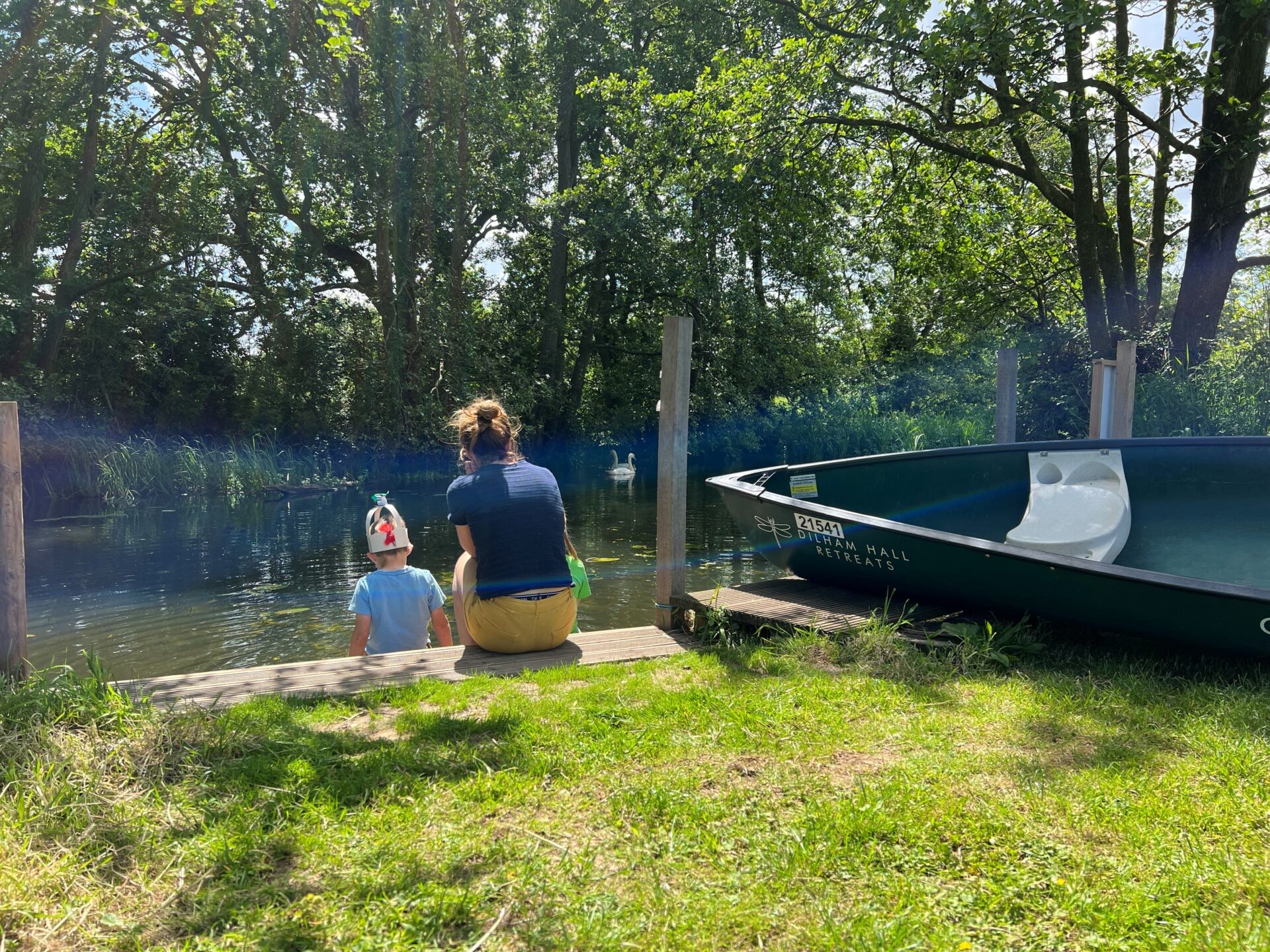 Bell tents and camping pitches beside the canal at Dilham